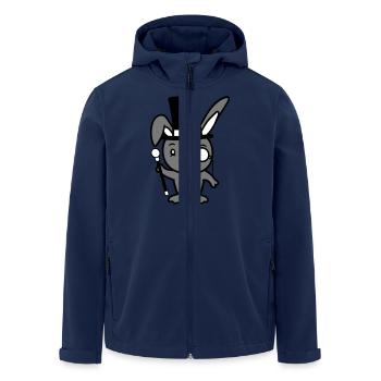 Herr Hase Gentleman Zylinder Hut Monokel Brille - Recycelte Männer Softshell-Jacke von Stanley/Stella - Navy - Vorne - AI Model Male 185 light (185cm)