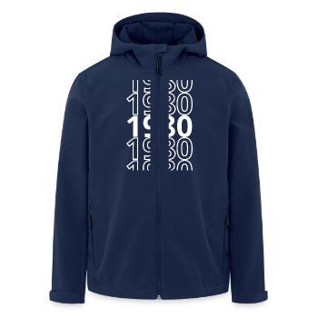 1980 1980 1980 - Men’s Recycled Softshell Jacket by Stanley/Stella - navy - Front - AI Model Male 185 light (185cm)