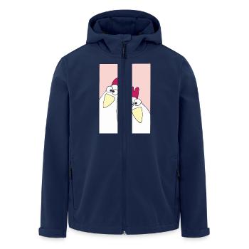 Funny Chickens Pink - Men’s Recycled Softshell Jacket by Stanley/Stella - navy - Front - AI Model Male 185 light (185cm)