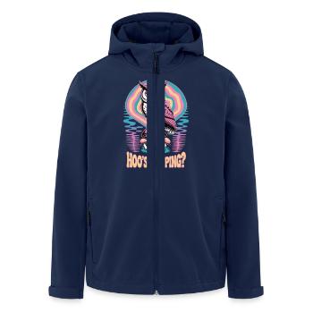 Hoo's Tripping Owl Design - Men’s Recycled Softshell Jacket by Stanley/Stella - navy - Front - AI Model Male 185 light (185cm)