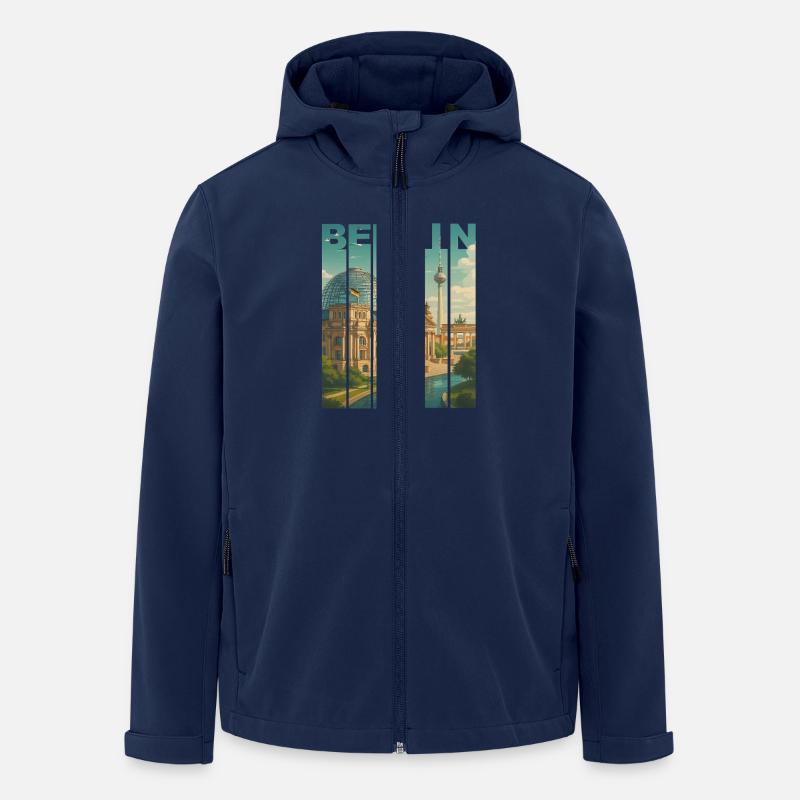 Skyline Shirt Berlin - Recycelte Männer Softshell-Jacke von Stanley/Stella - Navy