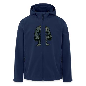 Gorilla Fitness Comic - Men’s Recycled Softshell Jacket by Stanley/Stella - navy - Front - AI Model Male 185 light (185cm)