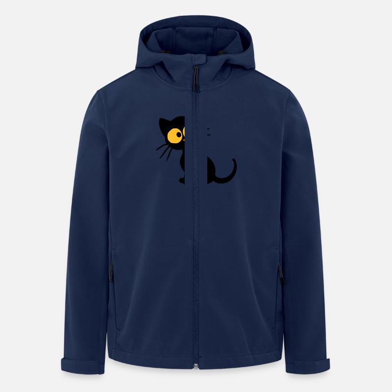Schwarzes Kätzchen - Recycelte Männer Softshell-Jacke von Stanley/Stella - Navy