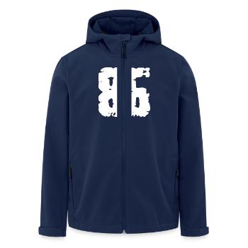 86 Zahl Vintage - Recycelte Männer Softshell-Jacke von Stanley/Stella - Navy - Vorne - AI Model Male 185 light (185cm)