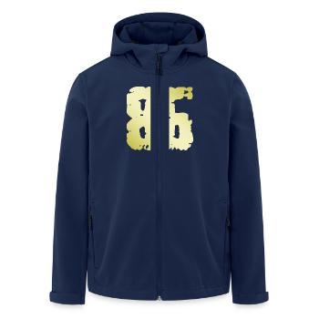 86 Zahl Vintage - Recycelte Männer Softshell-Jacke von Stanley/Stella - Navy - Vorne - AI Model Male 185 light (185cm)