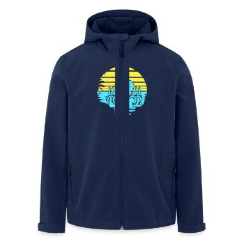 Oktopus Meer Sonnenuntergang Strand Urlaub Linien - Recycelte Männer Softshell-Jacke von Stanley/Stella - Navy - Vorne - AI Model Male 185 light (185cm)