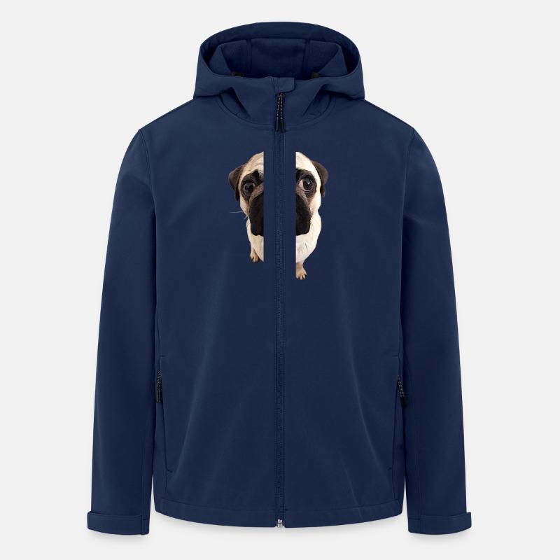 Mops Blick - Recycelte Männer Softshell-Jacke von Stanley/Stella - Navy