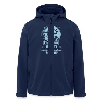 Ja ich bin eine Friseurin & nein, nicht gratis - Recycelte Männer Softshell-Jacke von Stanley/Stella - Navy - Vorne - AI Model Male 185 light (185cm)