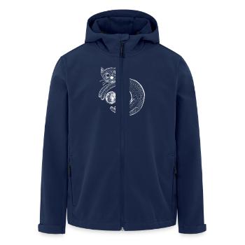 Playful Cat (White) - Men’s Recycled Softshell Jacket by Stanley/Stella - navy - Front - AI Model Male 185 light (185cm)