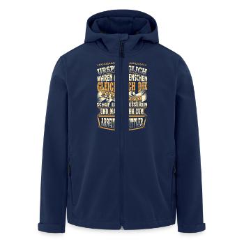 Arbeitsvermittler Evolution - Recycelte Männer Softshell-Jacke von Stanley/Stella - Navy - Vorne - AI Model Male 185 light (185cm)