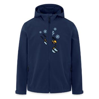 pinguin_ski_022011_h_3c - Recycelte Männer Softshell-Jacke von Stanley/Stella - Navy - Vorne - AI Model Male 185 light (185cm)