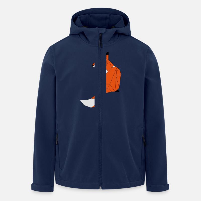 Farbiger geometrischer Fuchs - Recycelte Männer Softshell-Jacke von Stanley/Stella - Navy