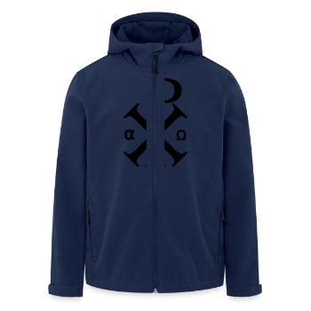 Alpha Omega - Men’s Recycled Softshell Jacket by Stanley/Stella - navy - Front - AI Model Male 185 light (185cm)