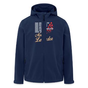 Labrador - Mein - Recycelte Männer Softshell-Jacke von Stanley/Stella - Navy - Vorne - AI Model Male 185 light (185cm)