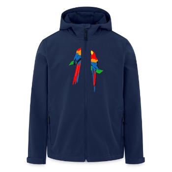 Papageie - Recycelte Männer Softshell-Jacke von Stanley/Stella - Navy - Vorne - AI Model Male 185 light (185cm)