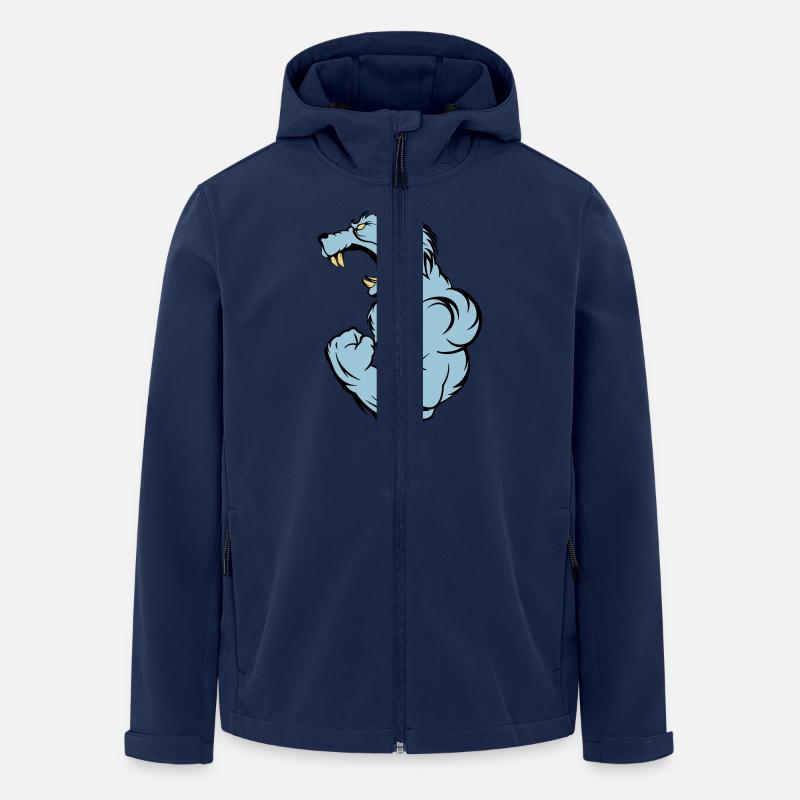 wolf_beast_2 - Men’s Recycled Softshell Jacket by Stanley/Stella - navy