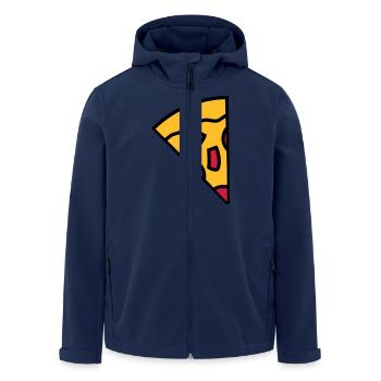 paprika morceaux pizza ronde gros dessin animé ban - Veste softshell homme en polyester recyclé Stanley/Stella - marine - Devant - AI Model Male 185 light (185cm)