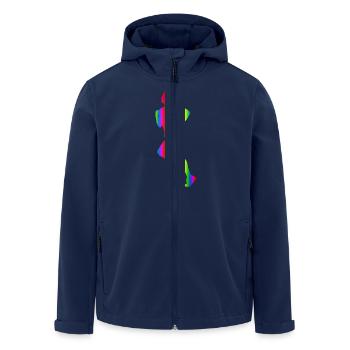 Bunter Läufer Regenbogen - Recycelte Männer Softshell-Jacke von Stanley/Stella - Navy - Vorne - AI Model Male 185 light (185cm)