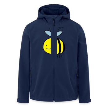 comic_biene_002 - Men’s Recycled Softshell Jacket by Stanley/Stella - navy - Front - AI Model Male 185 light (185cm)