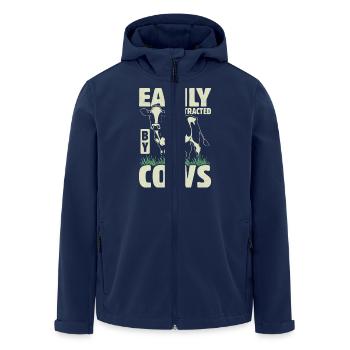 Cow Lover Funny Farmer Quote Cows - Men’s Recycled Softshell Jacket by Stanley/Stella - navy - Front - AI Model Male 185 light (185cm)