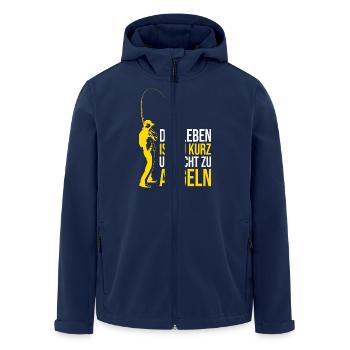 Das Leben Ist Zu Kurz Um Nicht Zu Angeln - Recycelte Männer Softshell-Jacke von Stanley/Stella - Navy - Vorne - AI Model Male 185 light (185cm)