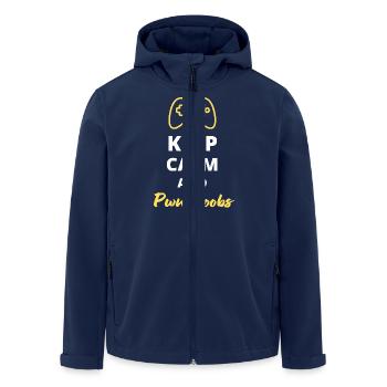 Keep Calm und Pwn Noob - Dominiere das Spiel - Recycelte Männer Softshell-Jacke von Stanley/Stella - Navy - Vorne - AI Model Male 185 light (185cm)