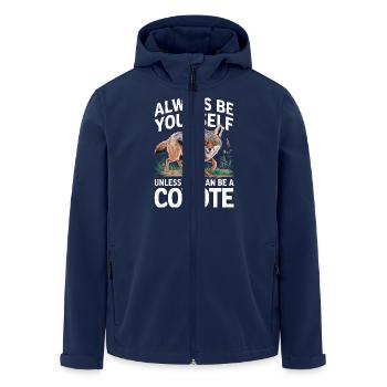 Coyote Animal Drôle - Veste softshell homme en polyester recyclé Stanley/Stella - marine - Devant - AI Model Male 185 light (185cm)