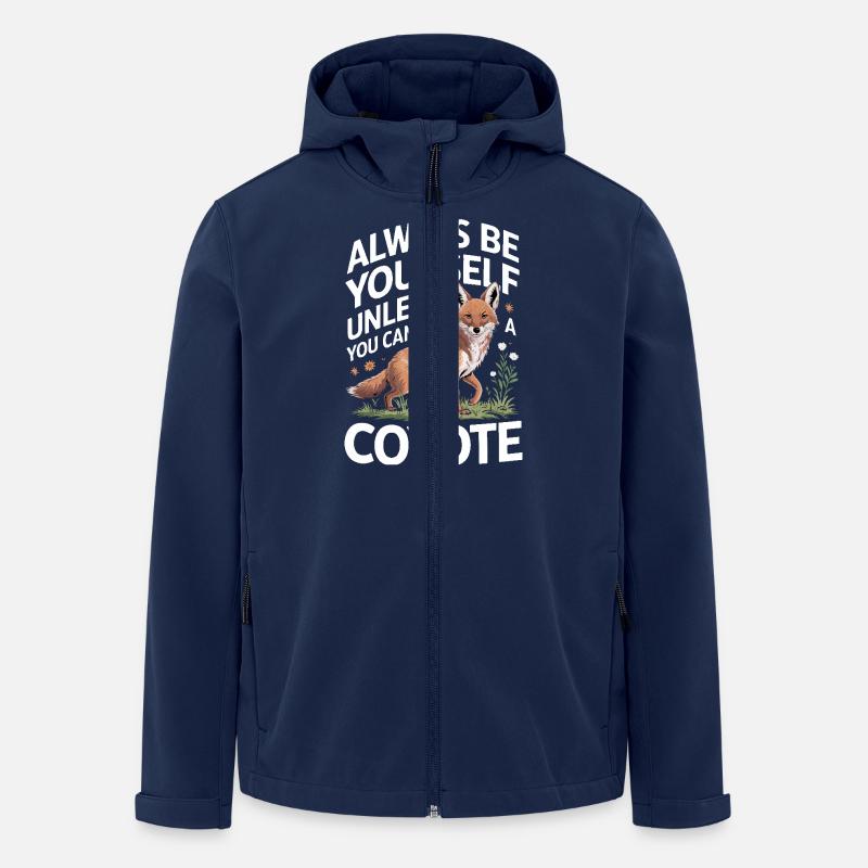 Coyote Animal Funny - Men’s Recycled Softshell Jacket by Stanley/Stella - navy