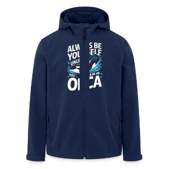 Orca Killer Whale Ocean Animal Whales - Men’s Recycled Softshell Jacket by Stanley/Stella - navy - Front - AI Model Male 185 light (185cm)