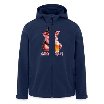Cool Sow - Cool Pig - Party Sow - Men’s Recycled Softshell Jacket by Stanley/Stella - navy - Front - AI Model Male 185 light (185cm)