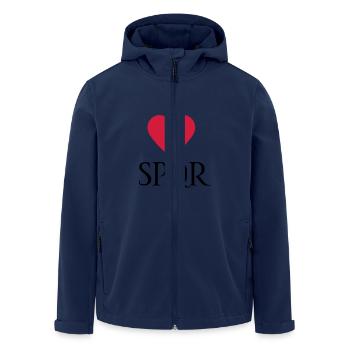 I LOVE SPQR Vektor Dunkel - Recycelte Männer Softshell-Jacke von Stanley/Stella - Navy - Vorne - AI Model Male 185 light (185cm)