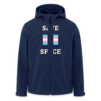 SAFE SPACE TRANS FLAGGE - Recycelte Männer Softshell-Jacke von Stanley/Stella - Navy - Vorne - AI Model Male 185 light (185cm)