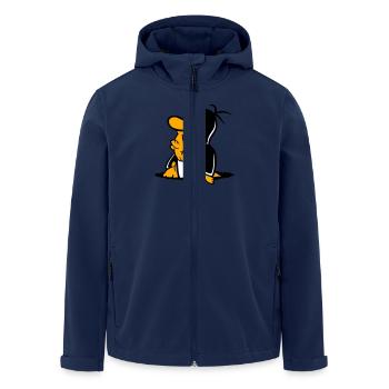 Le pingouin mange du poisson pêché Trou Fond Faim Cool - Veste softshell homme en polyester recyclé Stanley/Stella - marine - Devant - AI Model Male 185 light (185cm)