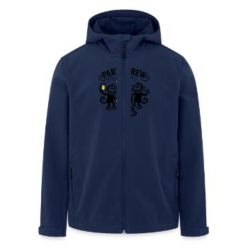 Party Crew Monkey Beer - Men’s Recycled Softshell Jacket by Stanley/Stella - navy - Front - AI Model Male 185 light (185cm)