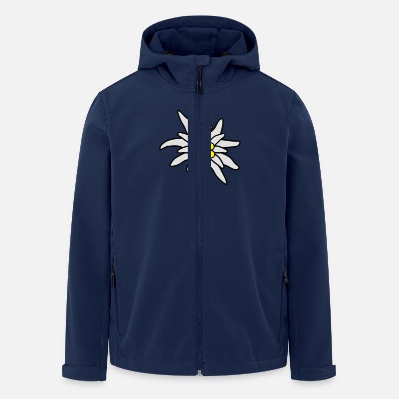 Edelweiß Blüte - Recycelte Männer Softshell-Jacke von Stanley/Stella - Navy