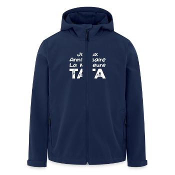 Joyeux Anniversaire La meilleure Tata - Veste softshell homme en polyester recyclé Stanley/Stella - marine - Devant - AI Model Male 185 light (185cm)