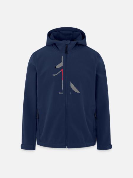 Wolf (Flexdruck) - Recycelte Männer Softshell-Jacke von Stanley/Stella - Navy