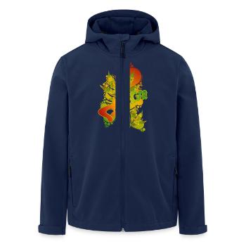 REGGAE - Men’s Recycled Softshell Jacket by Stanley/Stella - navy - Front - AI Model Male 185 light (185cm)