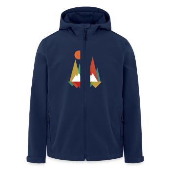 Bär in den Bergen - Recycelte Männer Softshell-Jacke von Stanley/Stella - Navy - Vorne - AI Model Male 185 light (185cm)