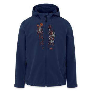 My blood type is boxspring blood coffee blood - Men’s Recycled Softshell Jacket by Stanley/Stella - navy - Front - AI Model Male 185 light (185cm)