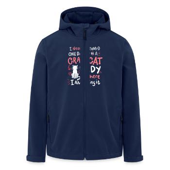 I Never Dreamed One Day I'd Be A Crazy Cat Lady - Men’s Recycled Softshell Jacket by Stanley/Stella - navy - Front - AI Model Male 185 light (185cm)
