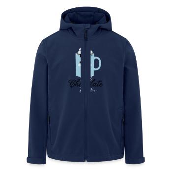 Funny cute mug with i love hot chocolate with - Men’s Recycled Softshell Jacket by Stanley/Stella - navy - Front - AI Model Male 185 light (185cm)