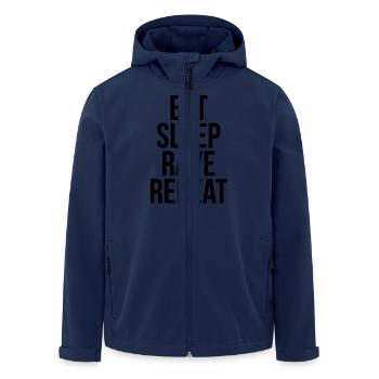 eat sleep rave repeat - Veste softshell homme en polyester recyclé Stanley/Stella - marine - Devant - AI Model Male 185 light (185cm)