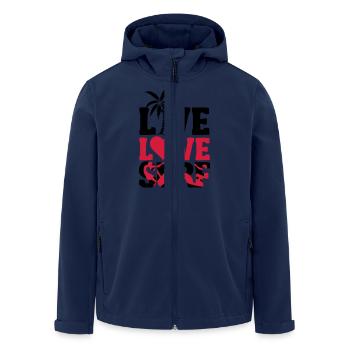 Live, Love, Surf - Recycelte Männer Softshell-Jacke von Stanley/Stella - Navy - Vorne - AI Model Male 185 light (185cm)