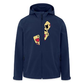 Poker Cards Game Ace Heart Spade Cross Caro Tattoo - Men’s Recycled Softshell Jacket by Stanley/Stella - navy - Front - AI Model Male 185 light (185cm)