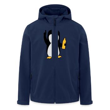 Betrunken Saufen Party Bier Pinguin - Recycelte Männer Softshell-Jacke von Stanley/Stella - Navy - Vorne - AI Model Male 185 light (185cm)