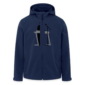 keyboarder_112014_a_2c - Recycelte Männer Softshell-Jacke von Stanley/Stella - Navy - Vorne - AI Model Male 185 light (185cm)