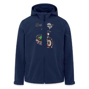 S51 (green) // Illustration - Men’s Recycled Softshell Jacket by Stanley/Stella - navy - Front - AI Model Male 185 light (185cm)