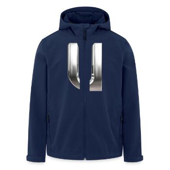 Chrome ,, U " Métallisé - Veste softshell homme en polyester recyclé Stanley/Stella - marine - Devant - AI Model Male 185 light (185cm)