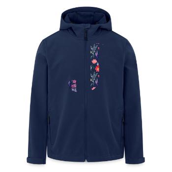 Personalisierter Blumenbrief j - Geschenkidee - Recycelte Männer Softshell-Jacke von Stanley/Stella - Navy - Vorne - AI Model Male 185 light (185cm)